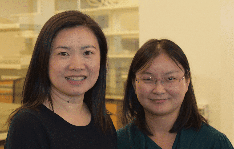 Left: Jia Liu, PhD, Epigenetic and Behavioral Facility Manager; Right: Ye He, PhD, Live Imaging and Bioenergetics Facilities Manager