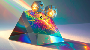A photo of surface waves excited using the prism configuration and different light colors
