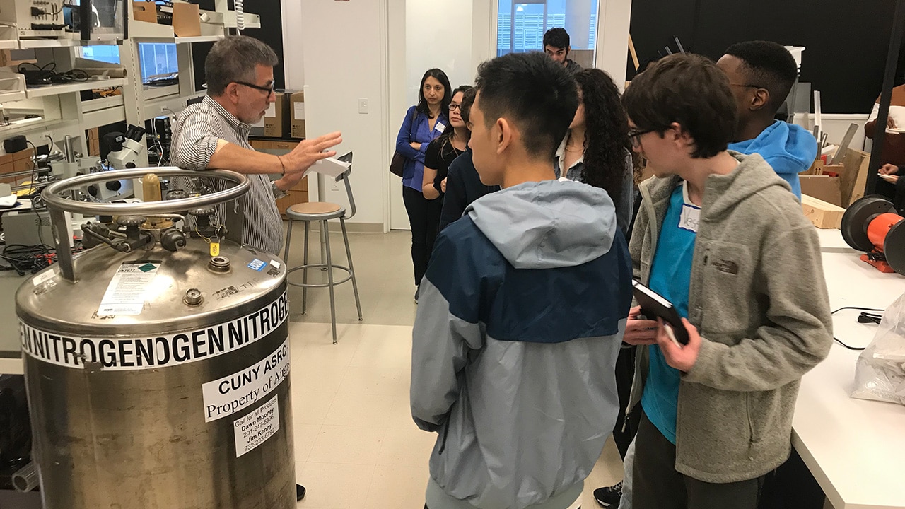 A picture of youth visiting CUNY ASRC