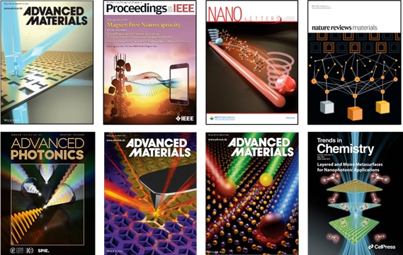 collage of 8 science journal covers